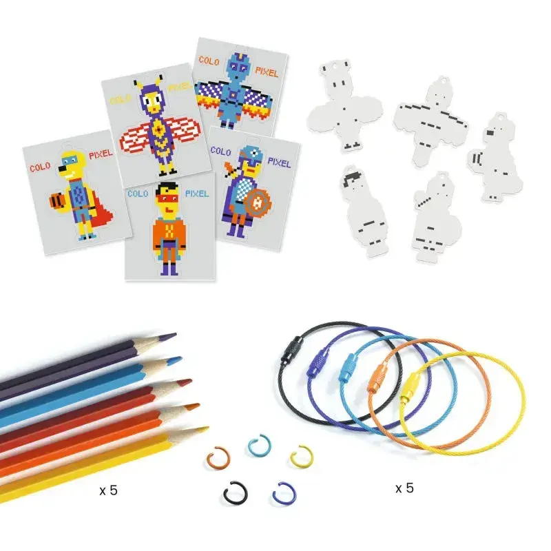 porte-cles-a-fabriquer-en-plastique-magique-heros-pixel-art-diy-djeco-79005 (2).webp