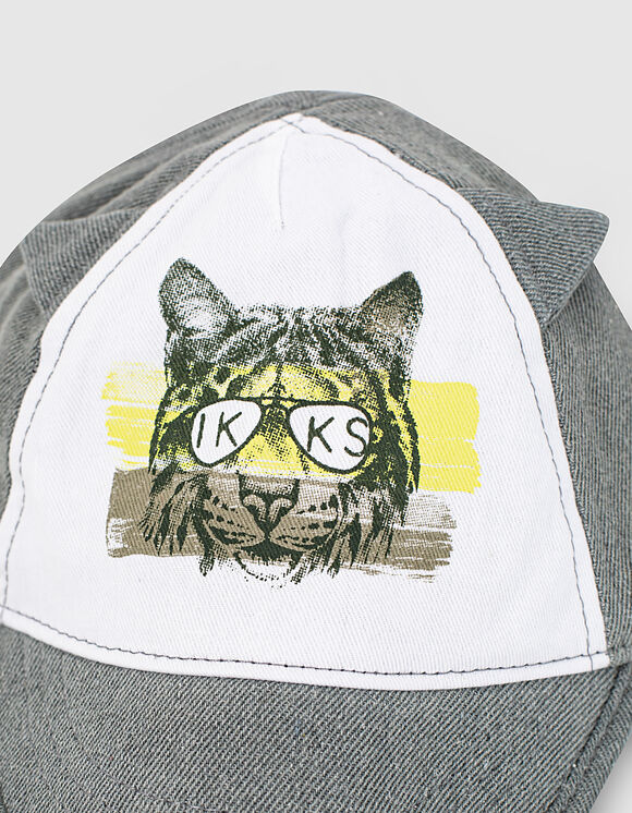 IKKS-CASQUETTE LIGHT GREY _ VISUEL LYNX BEBE GARCON -XU90051-94_2.jpg