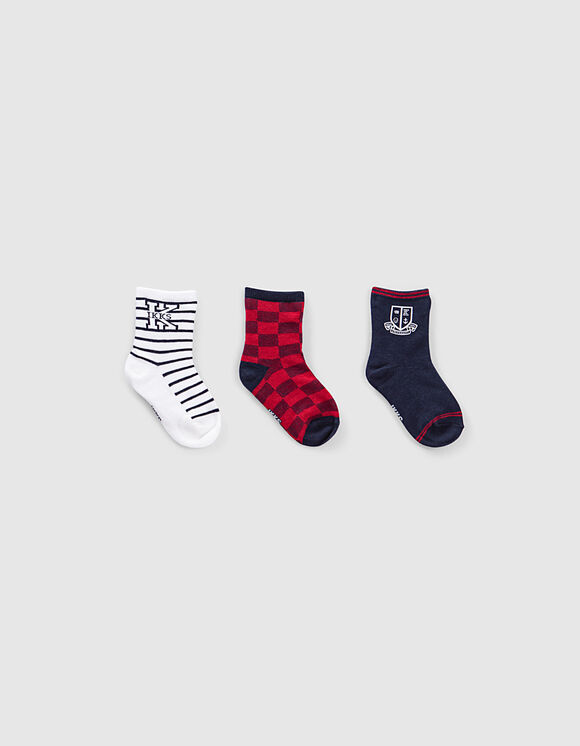 IKKS-CHAUSSETTES NAVY_ ROUGE ET BLANC CASSE BEBE GARCON -XT93001-48_1.jpg