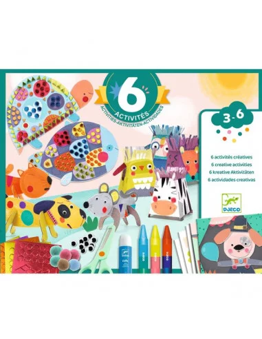Coffret de 6 activités créatives "Les animaux et leur maison"