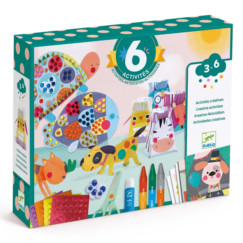 Coffret de 6 activités créatives "Les animaux et leur maison"