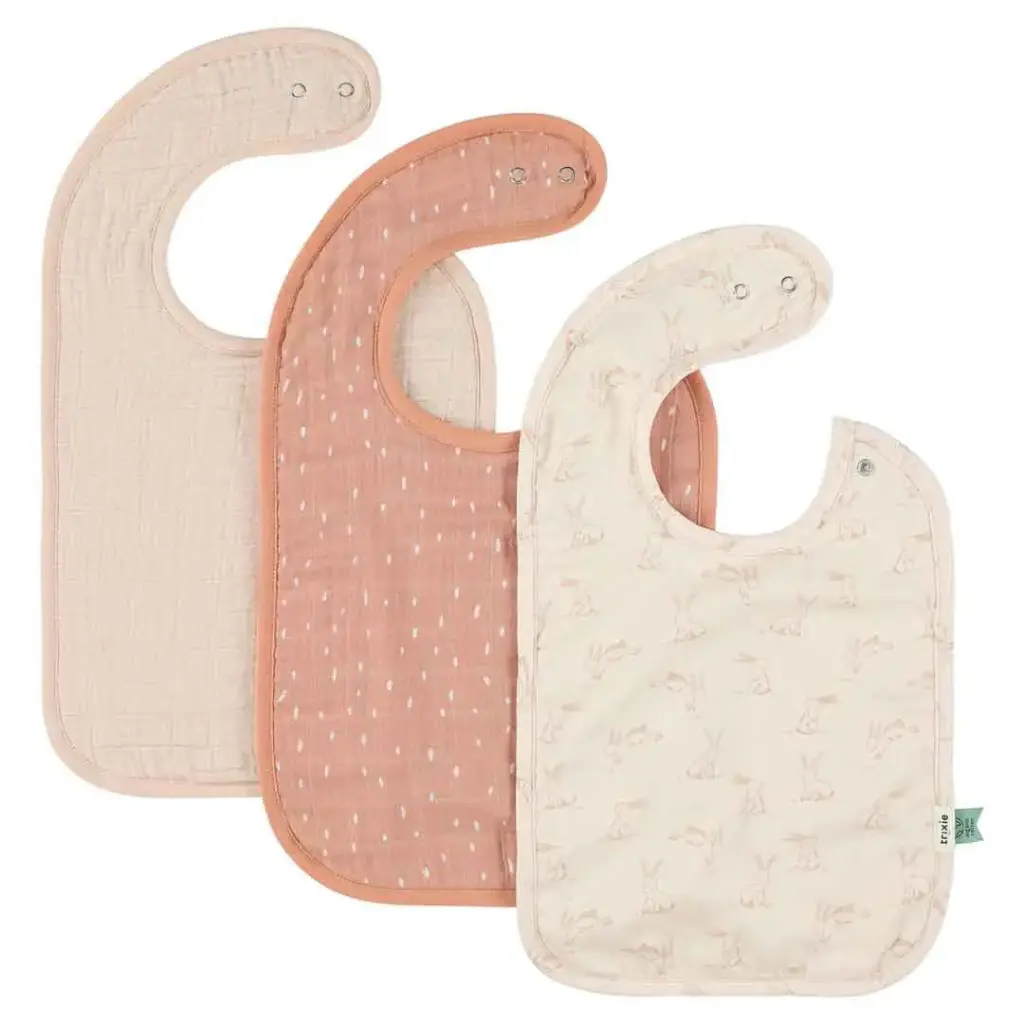 Lot de 3 bavoirs "Rosy Rabbit"