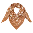 Foulard marron à cœurs blancs