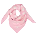 Foulard rose à cœurs blancs 