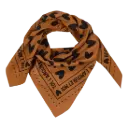 Foulard marron à cœurs noirs