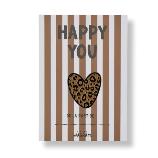 [WAGSKU038] Pin's "Happy you" - Léopard marron