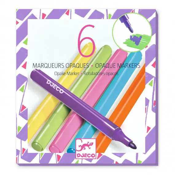 [DJ09122] 6 marqueurs opaques "Années 80"