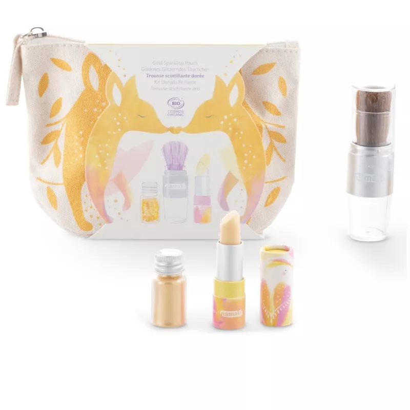 Trousse scintillante dorée