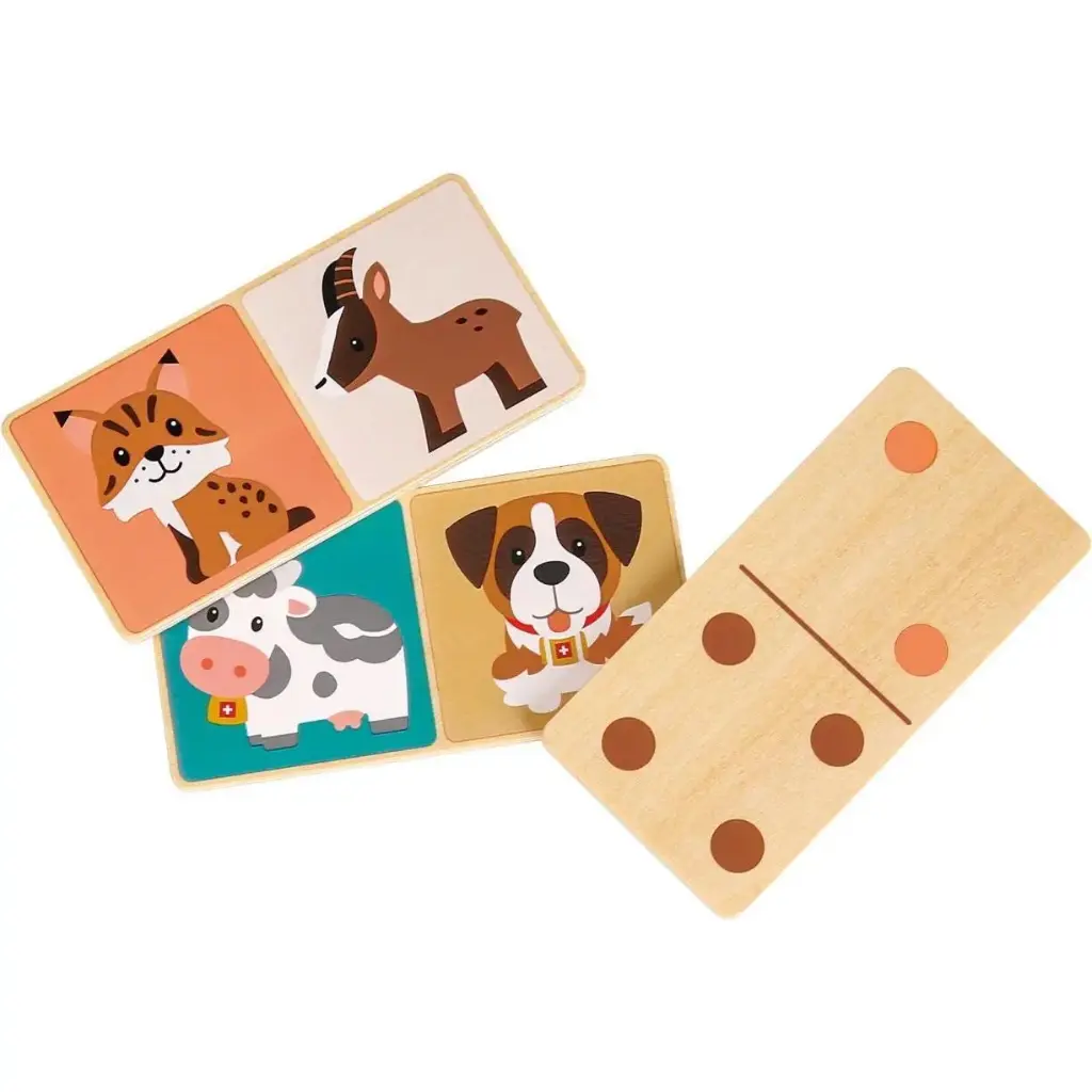 Domino 2 en 1 "Animaux de la Suisse"