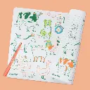 Set de table éducatif à colorier en silicone avec un feutre lavable "Les animaux de la ferme"