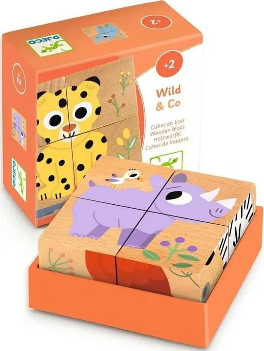 [DJ01904] Cubes en bois "Wild & Co"
