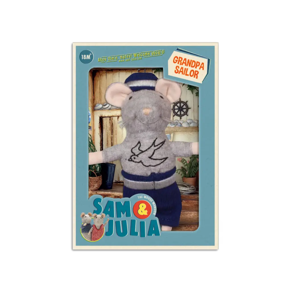 Peluche Souris "Grand-père Marin"
