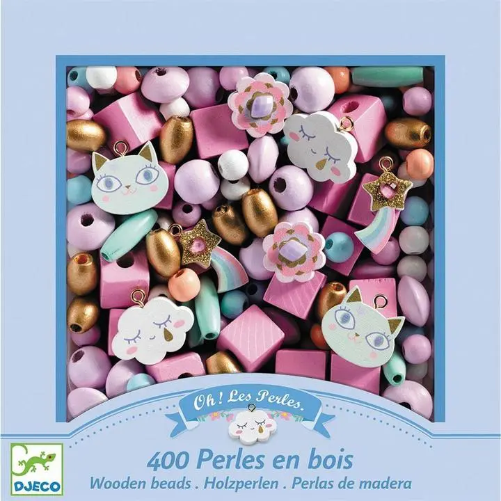 Perles en bois "Arc-en-ciel"
