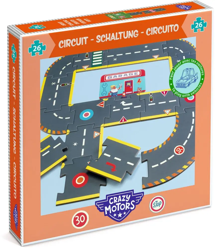 Circuit 26 pièces "Crazy Motors"