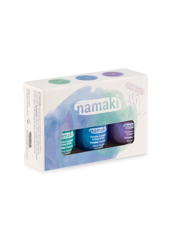 [NAM110925] Coffret de 3 vernis à ongles et lime "Aurore Boréale"