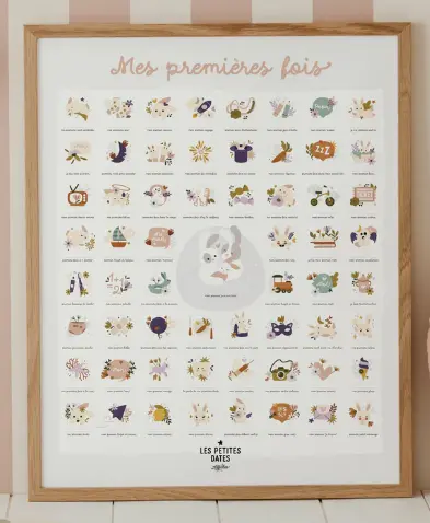 Affiche à dater "Mes premières fois lapin" 