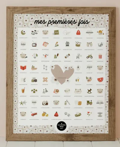 Affiche à dater "Mes premières fois ourson" 