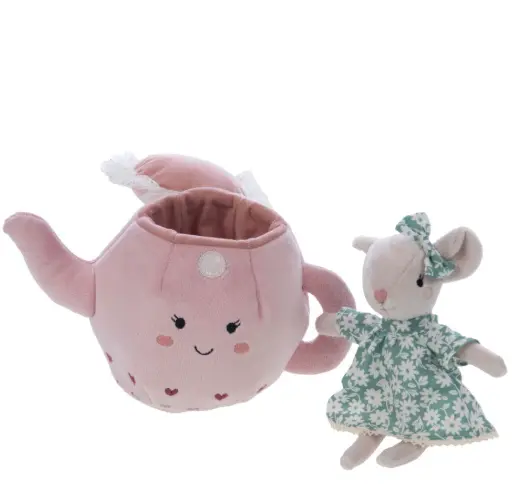 Peluche "Lili souris dans sa théière"