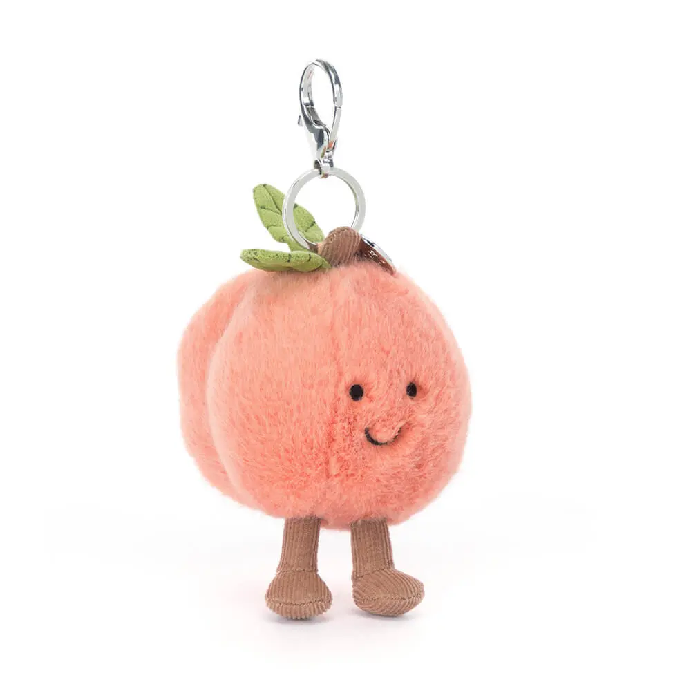 Porte-clés en peluche pêche "Amuseables Peach Bag Charm"