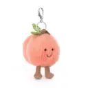 Porte-clés en peluche pêche "Amuseables Peach Bag Charm"