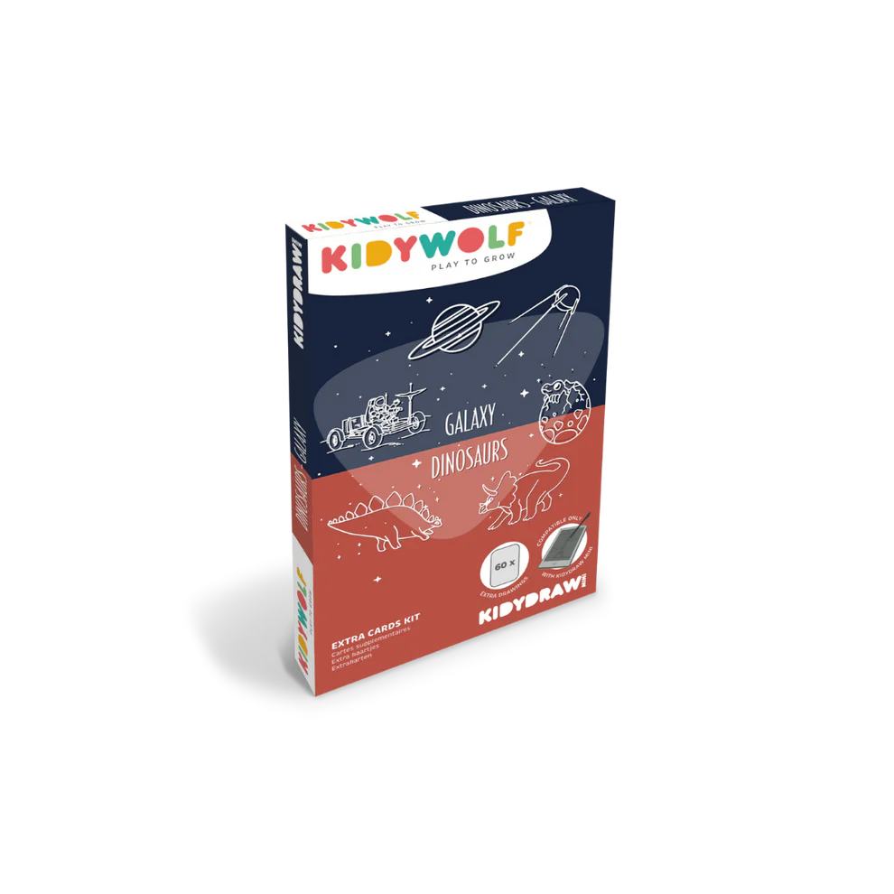 Cartes supplémentaires pour tablette à dessin KIDYDRAW-MINI "Galaxy/Dinosaurs"