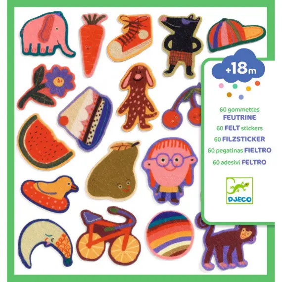 [DJ00951] 60 Gommettes en feutrine "Les rigolos !"
