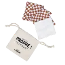 Lot de 4 lingettes lavables "Damier"