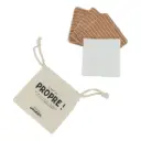 Lot de 4 lingettes lavables "Rayures fines"