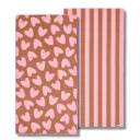 Serviette microfibre lignes roses et marrons 70x140cm