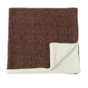 Couverture pilou et gaze de coton "léopard marron"