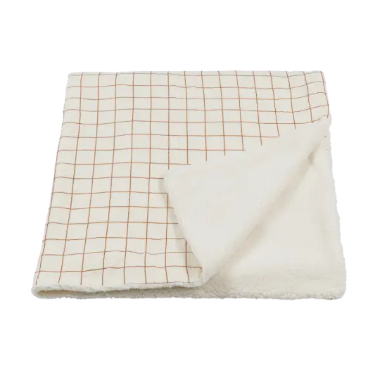[WAGSKU015_006] Couverture pilou et gaze de coton "grands carreaux"
