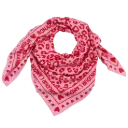 Foulard rose à motif rouge