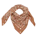 Foulard marron à motif blanc