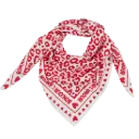 Foulard blanc à motif rouge