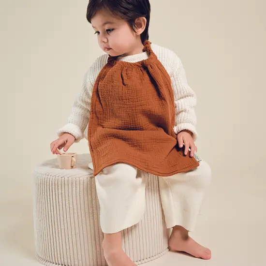 Grand bavoir "cantine" - caramel