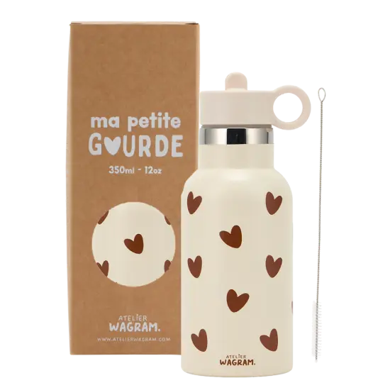 Gourde isotherme 350ml "Crème à cœurs" 