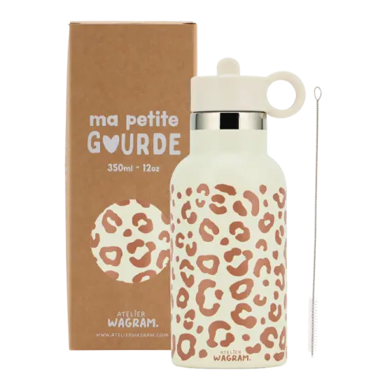 Gourde isotherme 350ml "Crème léopard" 