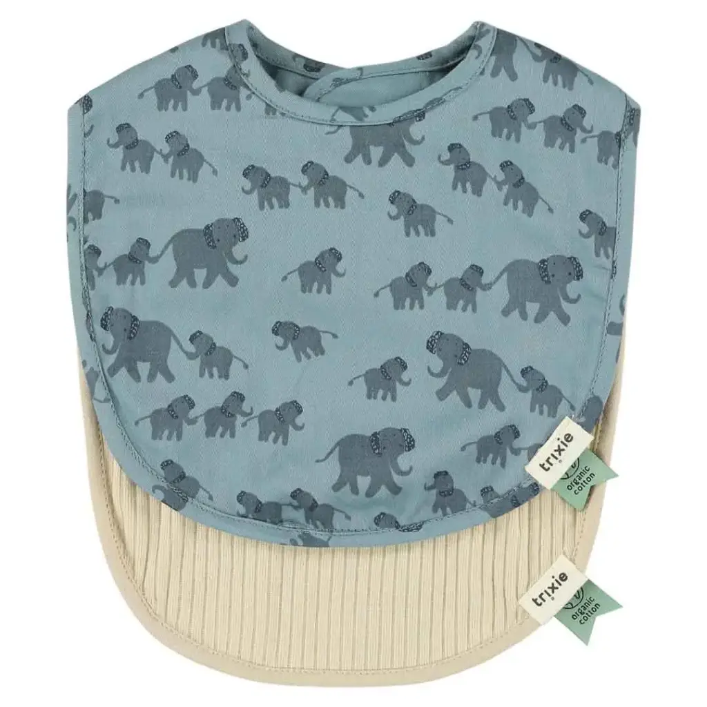 [TRI98-020] Lot de 2 bavettes "Éléphant"