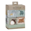 Lot de 4 cubes d'activités en tissu "Forest friends"