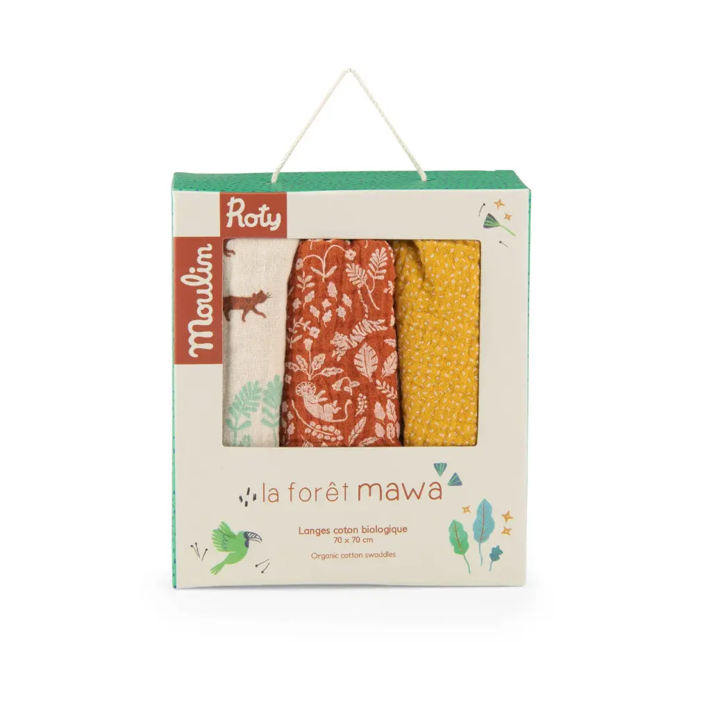 Lot de 3 langes "La forêt mawa"
