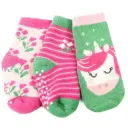 Set de 3 paires de chaussettes anti-dérapantes "licorne"