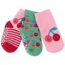 Set de 3 paires de chaussettes anti-dérapantes "cerises"