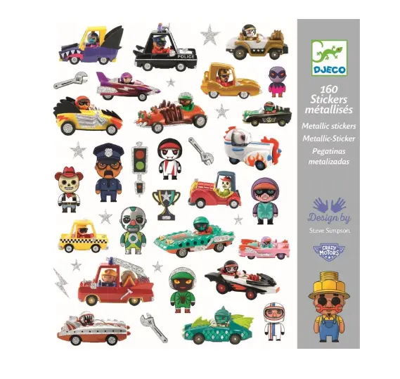 Stickers métallisés "Le monde des Crazy Motors"