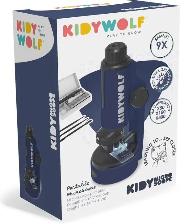 Microscope portable bleu