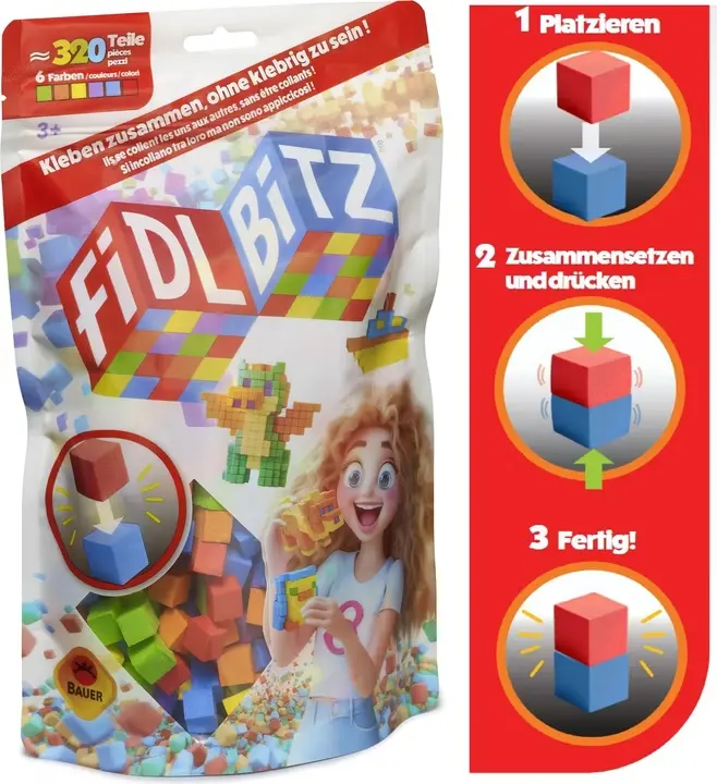 Mini cubes de construction FidlBitz (320 pces)