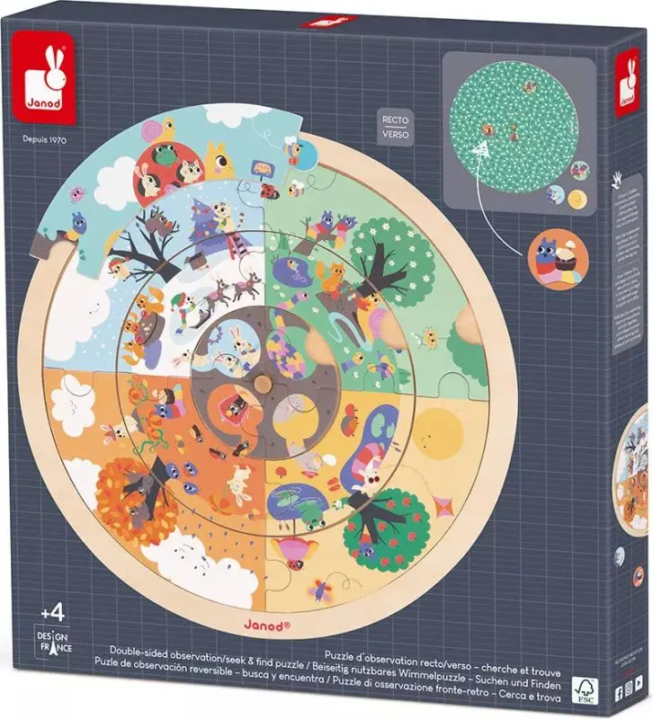 Puzzle d'observation recto/verso "Le jardin"