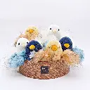 Peluche poussin (blanc, bleu, orange)