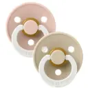 BIBS pack de 2 lolettes qui brillent dans le noir "Colour pacifier" tétine latex symétrique - taille 2