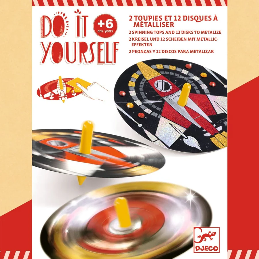 2 toupies et 12 disques à métalliser "Hypno cosmos"