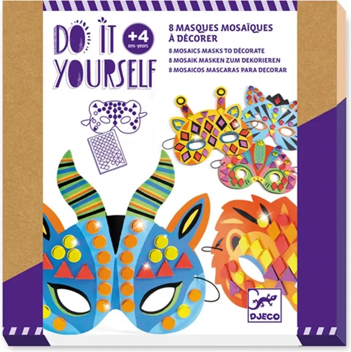 Masques mosaïques à décorer "Animaux de la jungle"